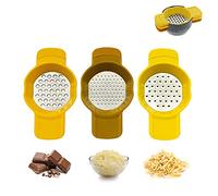 Calitek Juego de 3 ralladores de queso rallador de limón para cocina, jengibre, ajo, zanahoria, frutas, verduras, mini rallador apilable con cuchillas de acero inoxidable apto para lavavajillas