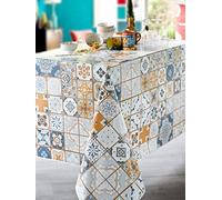 CALITEX Mantel Hule Faro, Azul, Rectangular 140 x 200 cm