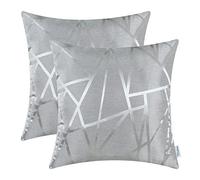 CaliTime - Juego de 2 Fundas de Almohada para sofá, de decoración para el hogar con un diseño Moderno de Motivos Triangulares geométricos Que contrastan Entre sí y líneas abstractas