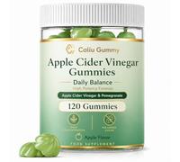 CALIU GUMMY | Gominolas de Vinagre de Manzana 1800 mg con Granada, Cromo y Vitaminas B6, B9 y B12 | Apple Cider Vinegar Gummies | 120 Gummies | Sin Azúcares Añadidos | Sabor Manzana | Vegano