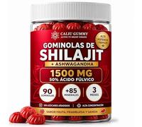 CALIU GUMMY | Shilajit Puro Himalaya con Ashwagandha | 1500 mg | 50% Ácido Fúlvico | +85 Minerales | Energía y Vitalidad | 90 Gominolas | 3 Meses | Suplemento Hombre y Mujer | Adaptógeno Natural Vegan