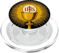Cáliz para la Misa Católica Santa Eucaristía IHS Primera Comunión PopSockets PopGrip para MagSafe