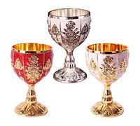 Cáliz pequeño de metal con diseño de rosa en relieve, mini vaso de chupito vintage, regalo para decoración del hogar (multicolor)