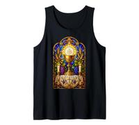 Cáliz Y Eucaristía Gótico Católico Mosaico Arte Arte Camiseta sin Mangas