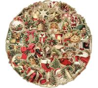 Calkkrer 100 Piezas Pegatinas Navideñas Vintage, Pack de Pegatinas de Papá Noel y Árbol de Navidad para Niños y Adolescentes, Calcomanías Impermeables para Fiestas