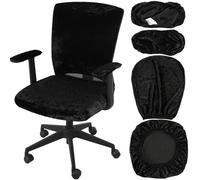 Calkkrer 4 Piezas Fundas universales para sillas de Oficina, Fundas elásticas para sillas con Almohadillas, Cubiertas Protectoras para Asiento y Respaldo, para sillas Gir