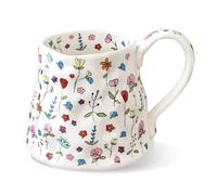 Calkkrer Gran Taza de Café de Cerámica con Flor Bonita y Asa Grande Hecha a Mano, 500ml, Rosa Femenino con Flores, Taza de Té para Mujeres, San Valentín, Navideña