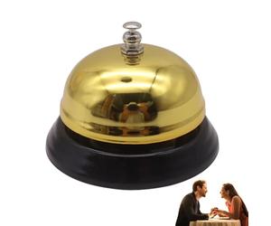 Call Bell - Mesa de servicio de escritorio, mostrador frontal, hotel, oficina, restaurante, escuela, recepción, portátil, metal, botón cromado, accesorio de escritorio, compacto, notificación, alerta