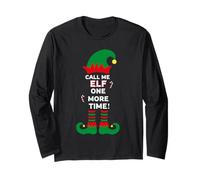 Call Me Elf One More Time Funny Short People Christmas Manga Larga
