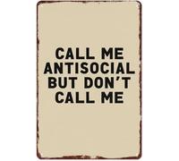 Call Me Introvert Funny Bar Sign Vintage Rustic Aluminum Metal Wall Art Waterproof Pre Drilled for Hanging 8 X 12 in