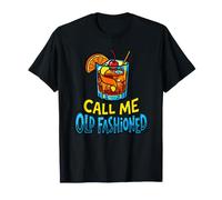 Call Me Old Fashioned Retro Cóctel Whisky Lover Divertido Camiseta