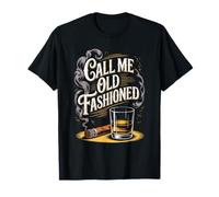 Call Me Old Fashioned Whiskey Cigar Funny Vintage Drinking Camiseta