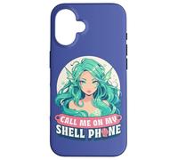 Call Me On My Shell Teléfono Divertido Juego de Palabras Lindo Sirena Océano Carcasa para iPhone 16