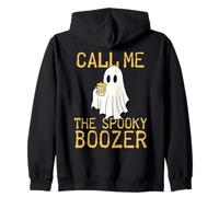 Call Me The Spooky Boozer Cute Ghost Drinking Beer Halloween Sudadera con Capucha