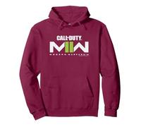 Call of Duty: Modern Warfare 2 Official Video Game Logo Sudadera con Capucha, Unisex para Adultos, Granate, L