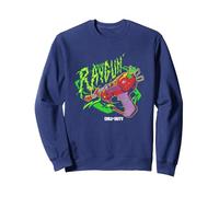 Call of Duty Raygun Zombie Green Neon Big Chest Retro Logo Sudadera, Unisex para Adultos, Azul Marino, L