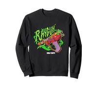 Call of Duty Raygun Zombie Green Neon Big Chest Retro Logo Sudadera, Unisex para Adultos, Negro, L