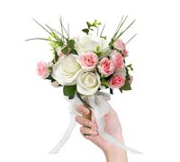 Calla De Mariée Bouquet - Bouquet De Fleurs Artificielles, Roses De Soie Pour, Décoration D'intérieur Réaliste Pour Femmes, Cérémonie D'automne, Séance Photo À L'église, Vacances, Saint-