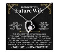 CALLA DECORGIFTS Collar con texto en inglés «To My Future Wife From Husband To My Wife», collar de alma gemela para mujer, joyería para futura esposa, cumpleaños, Navidad, regalos de San Valentín para