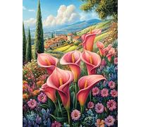 Calla Lily en el jardín Puzzles 500 Piezas Portátil 3D Hada Tale Oil Painting Dream Rompecabezas Familiar para Toda La Familia Maquetas Educativas Construir Aliviar Estrés 500 PCS