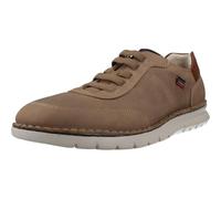 Callaghan - Zapato Casual de Cordones elásticos,Suela Blanca de Goma,Liso,Plantilla Extraible,de Piel, para: Hombre Color: Taupe Talla:45