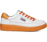 Callaghan - Zapatos Sneakers Casual de Piel con cordón, de cuña, Suela Ancha de Goma,Plantilla Extraible, para: Mujer Color: Blanco-Naranja Talla:39