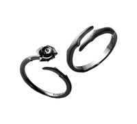 CALLARON 1 Juego Anillo De Rosa De Espinas Anillos De Plata Esterlina Joyas De Rosa Anillos Para El Pulgar Anillos Simples Ajustables Anillos De Flores Grabadas Anillos De Simples 2 piezas