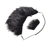CALLARON 1 Juego Barba Divertida Barba Gris Disfraz De Barba Marrón Traje De Flash Barba Falsa De Halloween Peine De Barba Bigote De Barba Falsa Barba Falsa Amarilla Poliéster Black