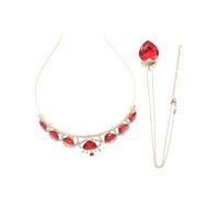 CALLARON 1 Juego Conjunto de Tiara y Collar de de para Novia Accesorios de Boda y Cumpleaños Diadema de Rhinestone Elegante para Mujeres