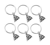 CALLARON 1 Juego De Diseño De Pizza Plateado De Graduación Adornos De Metal Para Claves Decoración Creativa Para Mochilas Y Bolsos 6 Piezas