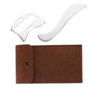 CALLARON 1 Juego Herramienta Para Raspar Músculos Facial Masaje Raspador Herramientas De Raspado Cuerpo Gua Sha Herramienta De Liberación Occipital Silver Acero Inoxidable