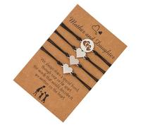 CALLARON 1 Juego Pulsera de amor padre-hijo pulsera a juego del Día de la Pulsera ajustable cadena de mano ajustable pulsera de relación pulseras trenzadas cartón Black