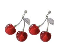 CALLARON 1 Par Pendientes De Cereza Pendientes Para Mujeres Aretes Colgantes Simples Pendientes De Frutas Encantos De Cereza Pendientes Cuelgan Colgante De Oreja Pendientes Kawaii Aleación