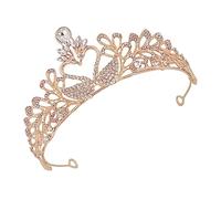 CALLARON 1 Pieza de cisne coronas de boda de de imitación tiara de la novia tocados de novia tiaras de novia apoyo decorativo de la exquisita de novia Golden
