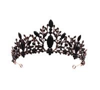 CALLARON 1 Pieza tocados de novia Tiara de nupcial accesorios para dama de honor paseo de mujer elegante decoración de la de las mujeres tiara pedrería Negro