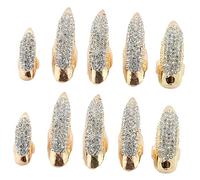 CALLARON 10 Piezas Anillo de uña de garra de Águila decoracion de poder decoración divisoria accesorios disfraz halloween complementos disfraz halloween garras de los dedos dedo punk Golden