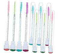 CALLARON 10 Piezas Cepillo de pestañas de barra de cristal máscara pincel latigazos peine de pestañas varitas plásticas del cepillo del maquillaje abdominales de plastico Color Aleatorio