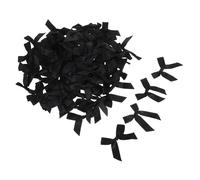 CALLARON 100 Piezas Lazos Pequeños De Poliéster Negros para Manualidades Scrapbooking Fiestas Navideñas Bodas y Envoltorios Lazos De Tela