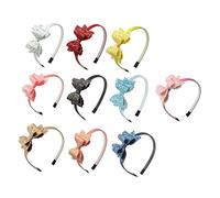 CALLARON 10piezas Diadema Lazo y Lentejuelas Aros Pelo Decorativos Tocados Infantiles Para Fiesta Brillante Material Suave y Cómodo