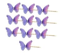 CALLARON 10piezas Horquillas De Mariposas Moradas Perlas Pinzas Pelo Decorativas Accesorios Para Niñas Para Fiestas De Cumpleaños