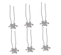 CALLARON 12 Piezas Horquilla De De Nieve De Cristal Novia Accesorios Pinzas Para El Cabello En Forma De u Pelo De La Boda Tema Casarse Diamante De Imitación Pins De Pelo De Boda Blanco