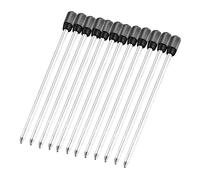 CALLARON 12 Piezas Recambios de Bolígrafo Metálicos 7 Cm, Punta Fina, Tinta Negra, Pack, Recarga para Bolígrafo Cross y Compatibles, Escritura Precisa para Oficina y Escuela