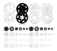 CALLARON 120 Broches de Ropa de Plástico para Coser, Botones a Presión de 7-15 Mm en Color Claro, Negro, Transparente y Translúcido, Kit de 120 Unidades para Manualidades y Reparación