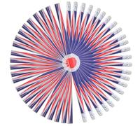 CALLARON 120 Lápices de Madera con Diseño de Bandera Única Profesores, Material Escolar Resistente con Goma de Borrar y Uso Multifuncional para Actividades Escolares