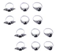 CALLARON 12piezas Anillos De Dedo Góticos Para Hombre Punk Joyería Apilable Pack Unidades