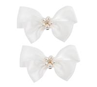 CALLARON 1par Clips Decorativos De Zapatos Gran Lazo Accesorios De Perlas Para Bodas y Para Mujeres y Niñas