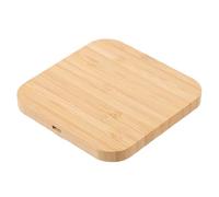 CALLARON 1pieza Cargador Inalámbrico de Madera Portátil Seguro y Compacto para Teléfonos Compatibles Recarga Rápida para Uso Casa y Exterior Diseño Amarillo con Vetas Naturales