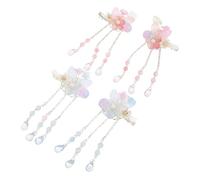 CALLARON 2 Clips de Pelo con Flores y Borlas Accesorios para Hanfu Infantil Adornos Tradicionales Chinos para Disfraces y Diario