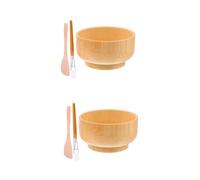 CALLARON 2 juegos DIY con Cuenco de Madera Resistente Caídas Espátula y Brocha Facial Kit Portátil y Fácil de Limpiar para Doméstico y Profesional