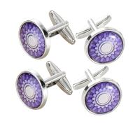 CALLARON 2 pares Gemelos de Hombre Diseño Floral Cufflinks para Camisas de Vestir Accesorios Elegantes y Resistentes para Bodas Formales